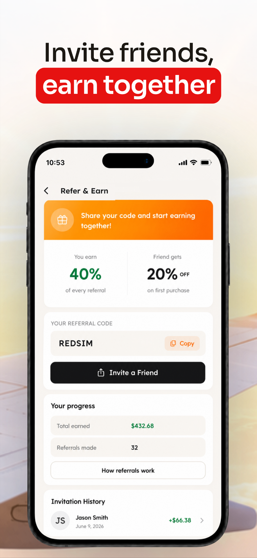RedSim, Refer & earn